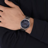 Buy Shop Emporio Armani Renato Automatic Blue Dial Silver Steel Strap Watch For Men - AR60037 USA Online