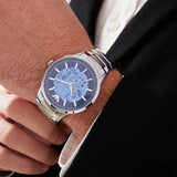 Buy Shop Emporio Armani Renato Automatic Blue Dial Silver Steel Strap Watch For Men - AR60037 USA Online