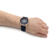 Buy Shop Emporio Armani Meccanico Automatic Blue Dial Blue Leather Strap Watch For Men - AR60050 USA Online