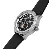 Emporio Armani Renato Chronograph Automatic Black Dial Black Leather Strap Watch For Men - AR60051