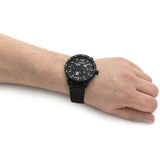 Buy Shop Emporio Armani Meccanico Automatic Black Dial Black Steel Strap Watch For Men - AR60054 USA Online