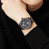 Buy Shop Emporio Armani Meccanico Automatic Black Dial Black Steel Strap Watch For Men - AR60054 USA Online