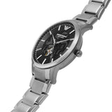 Buy Shop Emporio Armani Meccanico Automatic Black Dial Silver Steel Strap Watch For Men - AR60055 USA Online