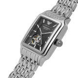 Emporio Armani Diego Automatic Black Dial Silver Steel Strap Watch For Men - AR60057