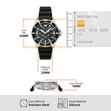 Buy Shop Emporio Armani Meccanico Automatic Black Dial Black Silicone Strap Watch For Men - AR60062 USA Online