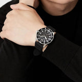 Buy Shop Emporio Armani Meccanico Automatic Black Dial Black Silicone Strap Watch For Men - AR60062 USA Online