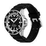 Buy Shop Emporio Armani Sea Explorer Automatic Black Dial Black Silicone Strap Watch For Men - AR60078 USA Online