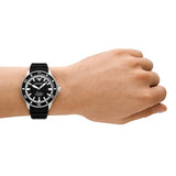 Buy Shop Emporio Armani Sea Explorer Automatic Black Dial Black Silicone Strap Watch For Men - AR60078 USA Online