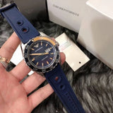 Buy Shop Emporio Armani Sportivo Chronograph Quartz Blue Dial Blue Rubber Strap Watch For Men - AR6045 USA Online
