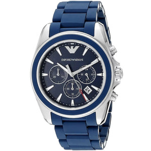 Buy Shop Emporio Armani Sigma Chronograph Blue Dial Blue Silicone Strap Watch for Men - AR6068 USA Online
