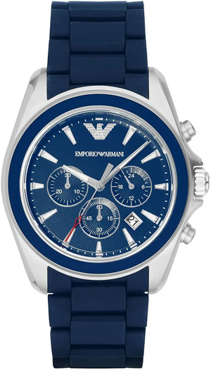 Buy Shop Emporio Armani Sigma Chronograph Blue Dial Blue Silicone Strap Watch for Men - AR6068 USA Online