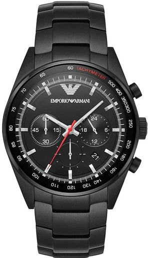 Buy Shop Emporio Armani Sigma Chronograph Black Dial Black Steel Strap Watch for Men - AR6094 USA Online