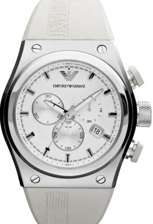 Buy Shop Emporio Armani Sportivo Analog Quartz White Dial White Rubber Strap Watch For Men - AR6103 USA Online
