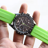 Buy Shop Emporio Armani Sports Analog Black Dial Green Rubber Strap Watch For Men - AR6115 USA Online