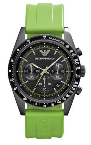 Buy Shop Emporio Armani Sports Analog Black Dial Green Rubber Strap Watch For Men - AR6115 USA Online