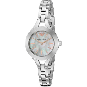 Buy Shop Emporio Armani Chiara Mother of Pearl Dial Silver Steel Strap Watch for Women - AR7425 USA Online