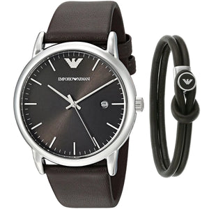 Buy Shop Emporio Armani Kappa Quartz Black Dial Brown Leather Strap Watch For Men - AR80008 USA Online