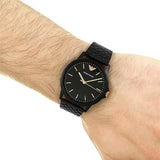 Buy Shop Emporio Armani Interchangeable Black Dial Black Steel Strap Watch For Men - AR80021 USA Online