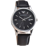 Buy Shop Emporio Armani Renato Analog Black Dial Black Leather Strap Watch For Men - AR8035 USA Online
