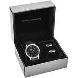 Buy Shop Emporio Armani Renato Analog Black Dial Black Leather Strap Watch For Men - AR8035 USA Online
