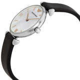 Buy Shop Emporio Armani Gianni T Bar Mother of Pearl Dial Black Leather Strap Watch For Women - AR90002 USA Online