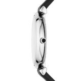 Buy Shop Emporio Armani Gianni T Bar Mother of Pearl Dial Black Leather Strap Watch For Women - AR90002 USA Online