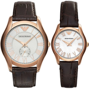 Buy Shop Emporio Armani Classic White Dial Brown Leather Strap Watch For Men - AR9035 USA Online