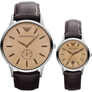 Buy Shop Emporio Armani Kappa Classic Brown Dial Brown Leather Strap Watch For Men - AR9106 USA Online