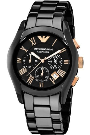 Buy Shop Emporio Armani Chronograph Black Ceramic Stainless Steel Dial Watch For Women - AR1411 USA Online
