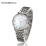 Buy Shop Emporio Armani Classic Quartz Mother of Pearl Dial Silver Steel Strap Watch For Women - AR1602 USA Online