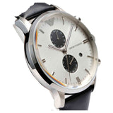 Buy Shop Emporio Armani Gianni White Dial Black Leather Strap Watch For Men - AR0385 USA Online