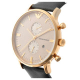 Buy Shop Emporio Armani Gianni Beige Dial Grey Leather Strap Watch For Men - AR0386 USA Online