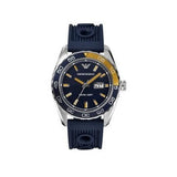Buy Shop Emporio Armani Sportivo Chronograph Quartz Blue Dial Blue Rubber Strap Watch For Men - AR6045 USA Online