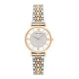 Buy Shop Emporio Armani Gianni T Bar White Dial Two Tone Steel Strap Watch For Women - AR8031 USA Online