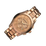 Emporio Armani Valente Chronograph Rose Gold Dial Rose Gold Steel Strap Watch For Men - AR0365