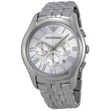 Buy Shop Emporio Armani Velente Chronograph Quartz Silver Dial Silver Steel Strap Watch For Men - AR1702 USA Online