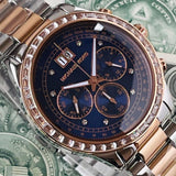 Buy Shop Michael Kors Brinkley Blue Dial Two Tone Steel Strap Watch for Women - MK6205 USA Online