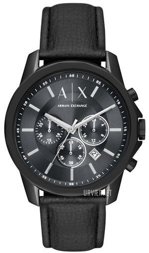 Buy Shop Armani Exchange Banks Chronograph Black Dial Black Leather Strap Watch For Men - AX1724 USA Online
