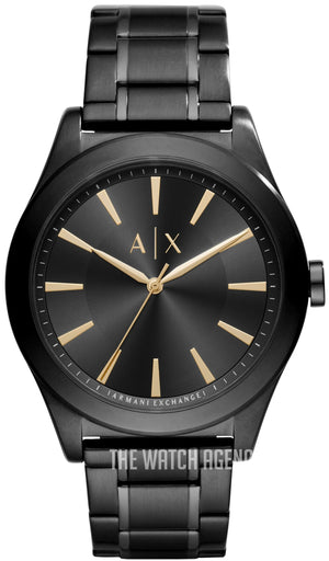 Buy Shop Armani Exchange Nico Analog Black Dial Black Steel Strap Watch For Men - AX7102 USA Online