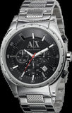 Buy Shop Armani Exchange Miami Chronograph Black Dial Silver Steel Strap Watch For Men - AX1057 USA Online