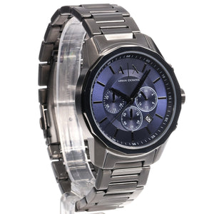 Buy Shop Armani Exchange Banks Chronograph Blue Dial Grey Steel Strap Watch For Men - AX1731 USA Online