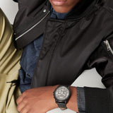 Buy Shop Armani Exchange Banks Chronograph Black Dial Black Leather Strap Watch For Men - AX1724 USA Online