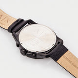 Buy Shop Armani Exchange Banks Chronograph Black Dial Black Leather Strap Watch For Men - AX1724 USA Online