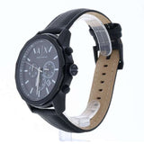 Buy Shop Armani Exchange Banks Chronograph Black Dial Black Leather Strap Watch For Men - AX1724 USA Online