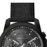Buy Shop Armani Exchange Banks Chronograph Black Dial Black Leather Strap Watch For Men - AX1724 USA Online