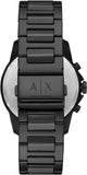 Buy Shop Armani Exchange Banks Chronograph Black Dial Black Steel Strap Watch For Men - AX1722 USA Online