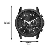 Buy Shop Armani Exchange Banks Chronograph Black Dial Black Steel Strap Watch For Men - AX1722 USA Online