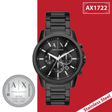 Buy Shop Armani Exchange Banks Chronograph Black Dial Black Steel Strap Watch For Men - AX1722 USA Online