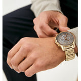 Buy Shop Armani Exchange Banks Chronograph Black Dial Gold Steel Strap Watch For Men - AX1721 USA Online