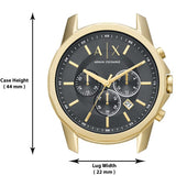 Buy Shop Armani Exchange Banks Chronograph Black Dial Gold Steel Strap Watch For Men - AX1721 USA Online
